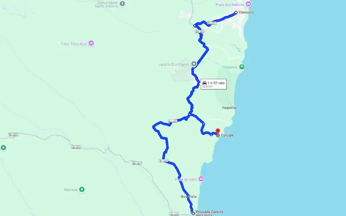 Como ir de Caraíva para Trancoso